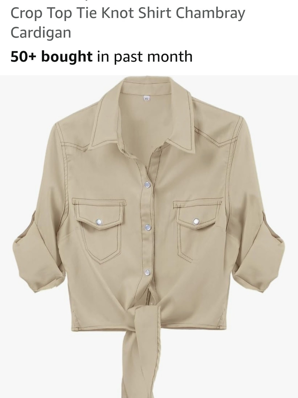 Tan Tie-Front Shirt